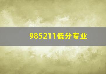 985211低分专业