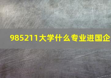 985211大学什么专业进国企