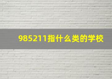 985211指什么类的学校