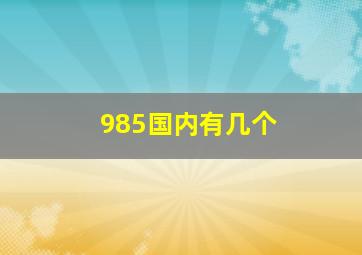 985国内有几个