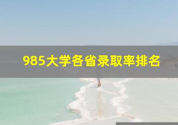 985大学各省录取率排名