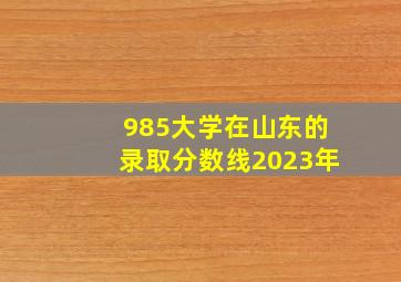 985大学在山东的录取分数线2023年