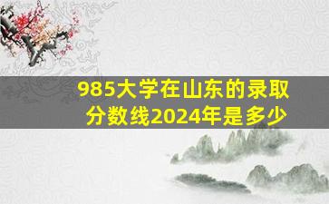 985大学在山东的录取分数线2024年是多少