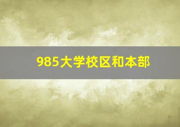 985大学校区和本部