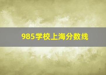 985学校上海分数线