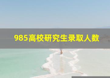 985高校研究生录取人数