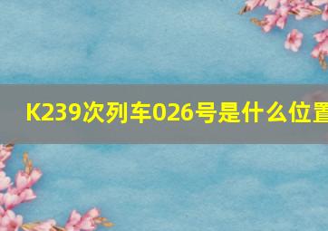 K239次列车026号是什么位置