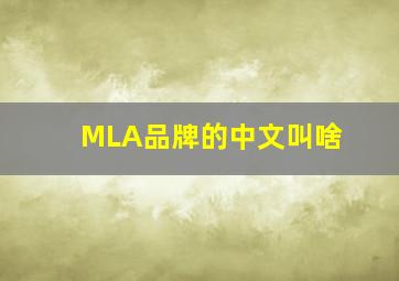 MLA品牌的中文叫啥