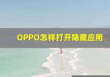 OPPO怎样打开隐藏应用