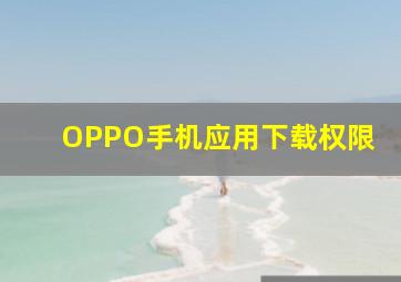 OPPO手机应用下载权限