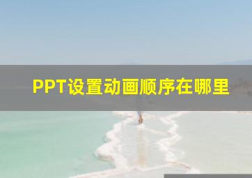 PPT设置动画顺序在哪里