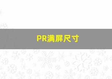 PR满屏尺寸