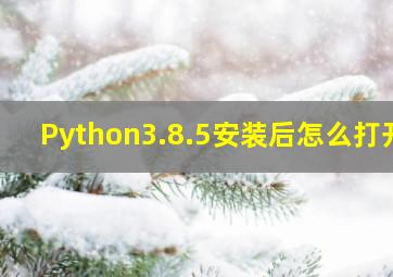 Python3.8.5安装后怎么打开