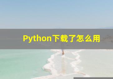 Python下载了怎么用