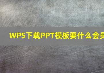 WPS下载PPT模板要什么会员