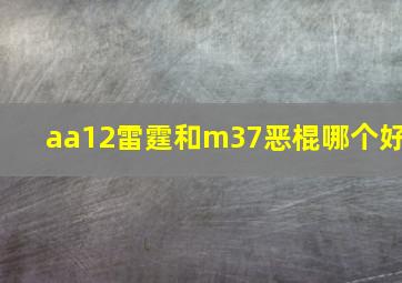 aa12雷霆和m37恶棍哪个好