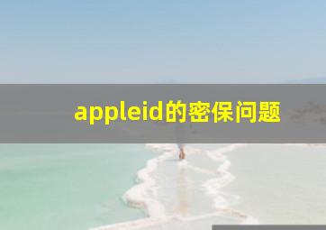 appleid的密保问题