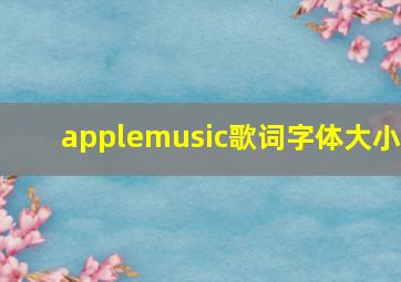 applemusic歌词字体大小