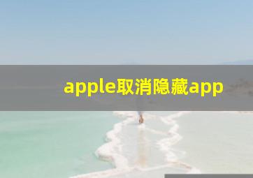 apple取消隐藏app