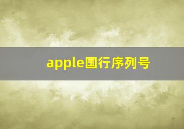 apple国行序列号