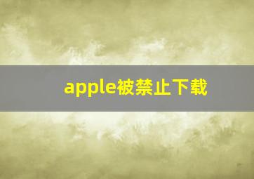 apple被禁止下载