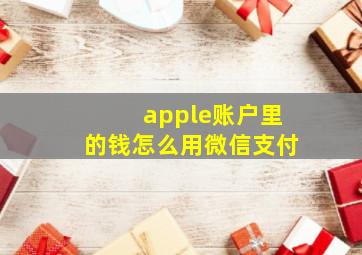 apple账户里的钱怎么用微信支付