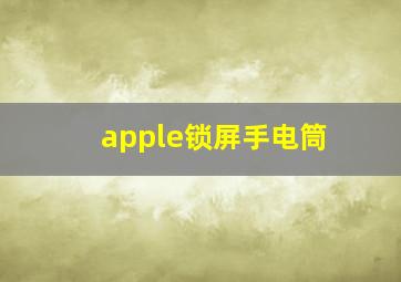 apple锁屏手电筒