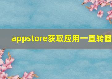 appstore获取应用一直转圈