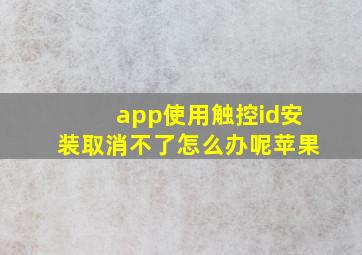 app使用触控id安装取消不了怎么办呢苹果