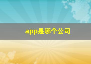 app是哪个公司