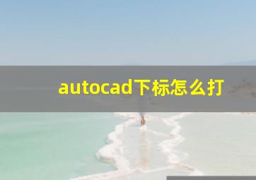 autocad下标怎么打