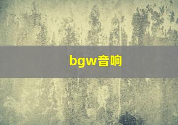 bgw音响