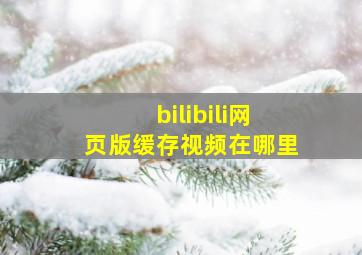 bilibili网页版缓存视频在哪里