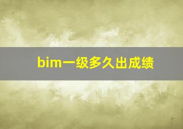 bim一级多久出成绩