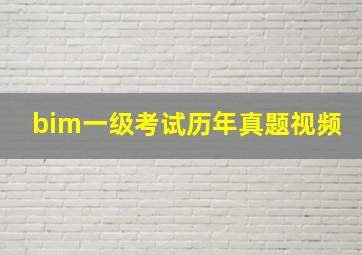 bim一级考试历年真题视频