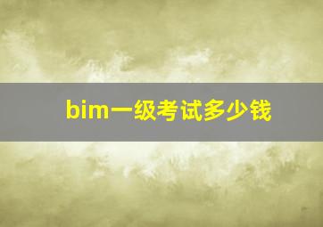 bim一级考试多少钱