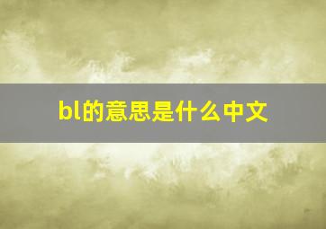 bl的意思是什么中文