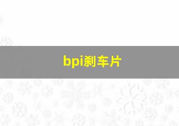 bpi刹车片