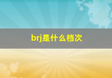 brj是什么档次