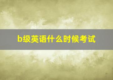 b级英语什么时候考试