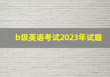 b级英语考试2023年试题