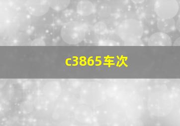 c3865车次