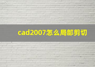 cad2007怎么局部剪切