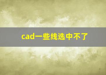 cad一些线选中不了