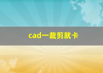 cad一裁剪就卡