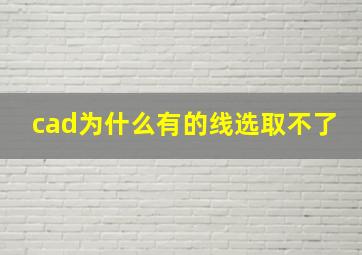 cad为什么有的线选取不了