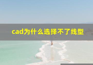 cad为什么选择不了线型