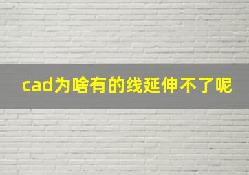 cad为啥有的线延伸不了呢