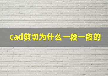 cad剪切为什么一段一段的