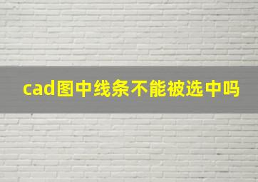 cad图中线条不能被选中吗